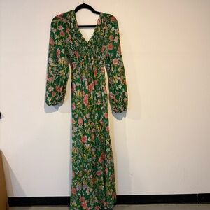 Floral Green Maxi Dress